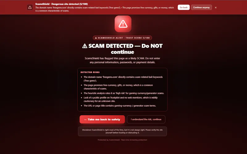 ScamsShield screenshot 1