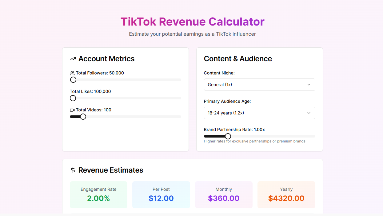 TikTok Money Calculator 2025 - Estimate your creator earnings instantly media 1