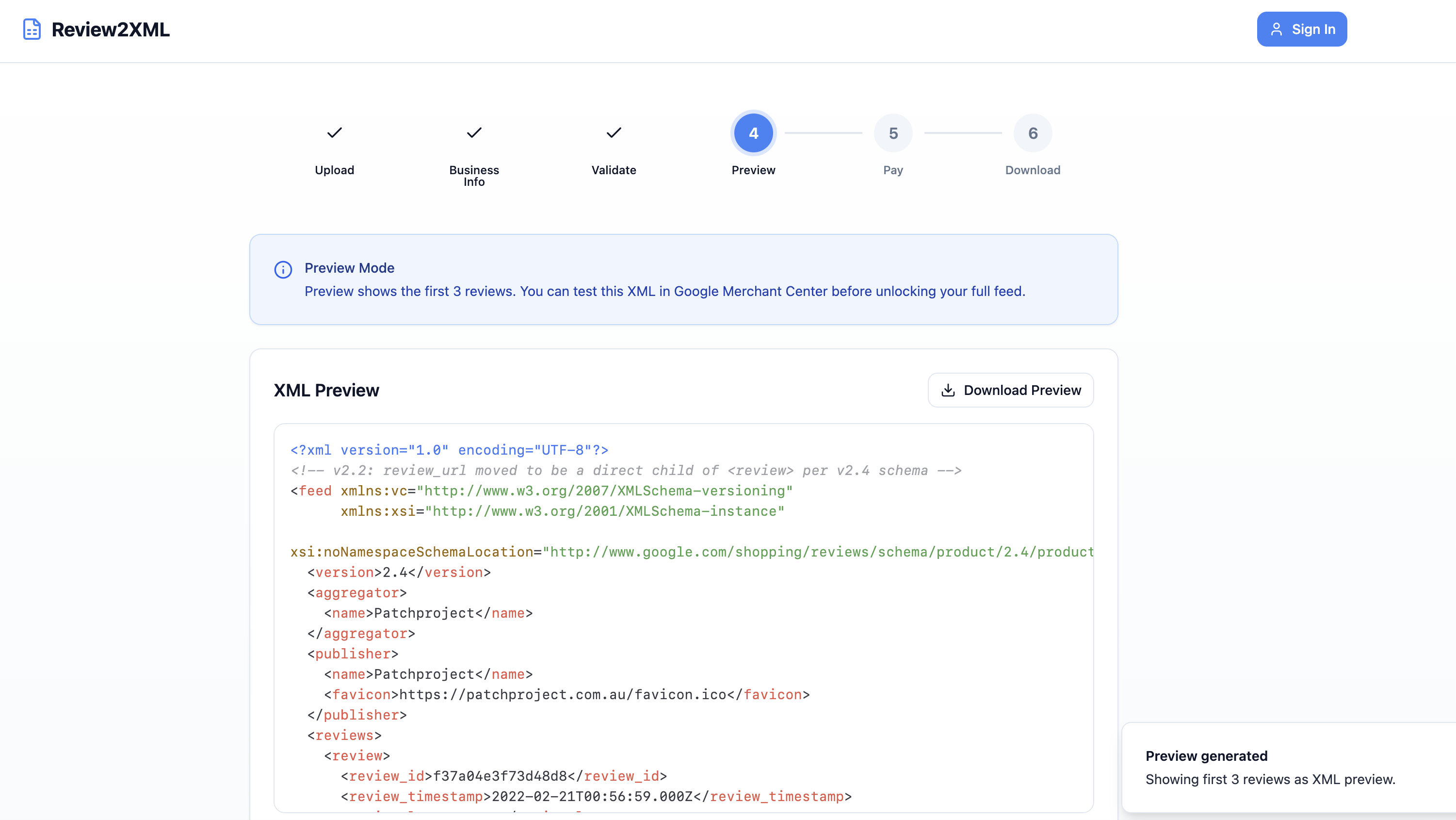 Review2XML - Screenshot 3 preview