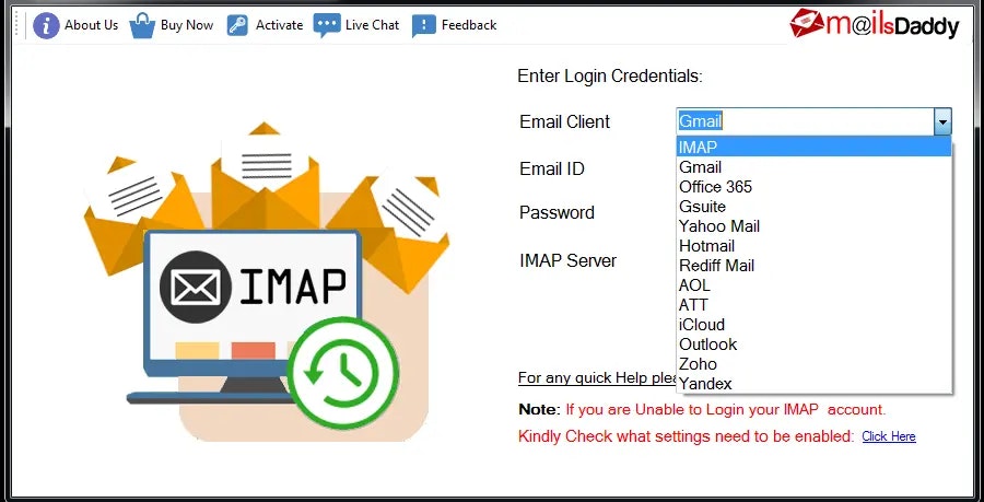 وسائط أداة النسخ الاحتياطي MailSdaddy IMAP 2