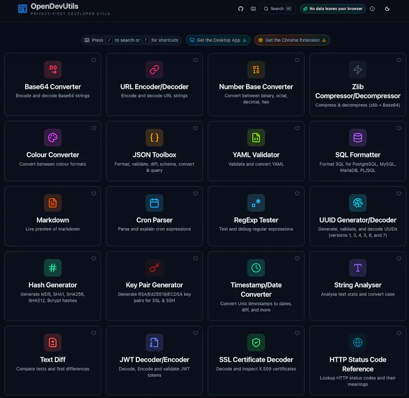 OpenDevUtils screenshot 2