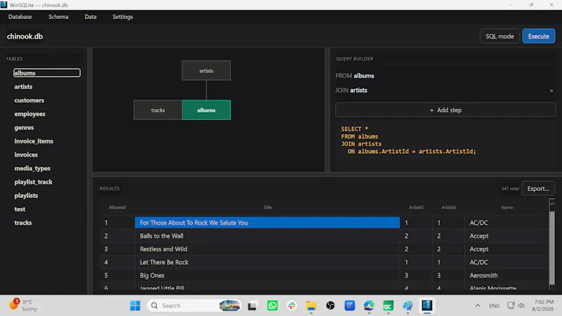 WinSQLite Editor screenshot 1