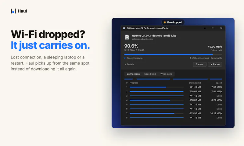 Haul - Fast Download Manager screenshot 3