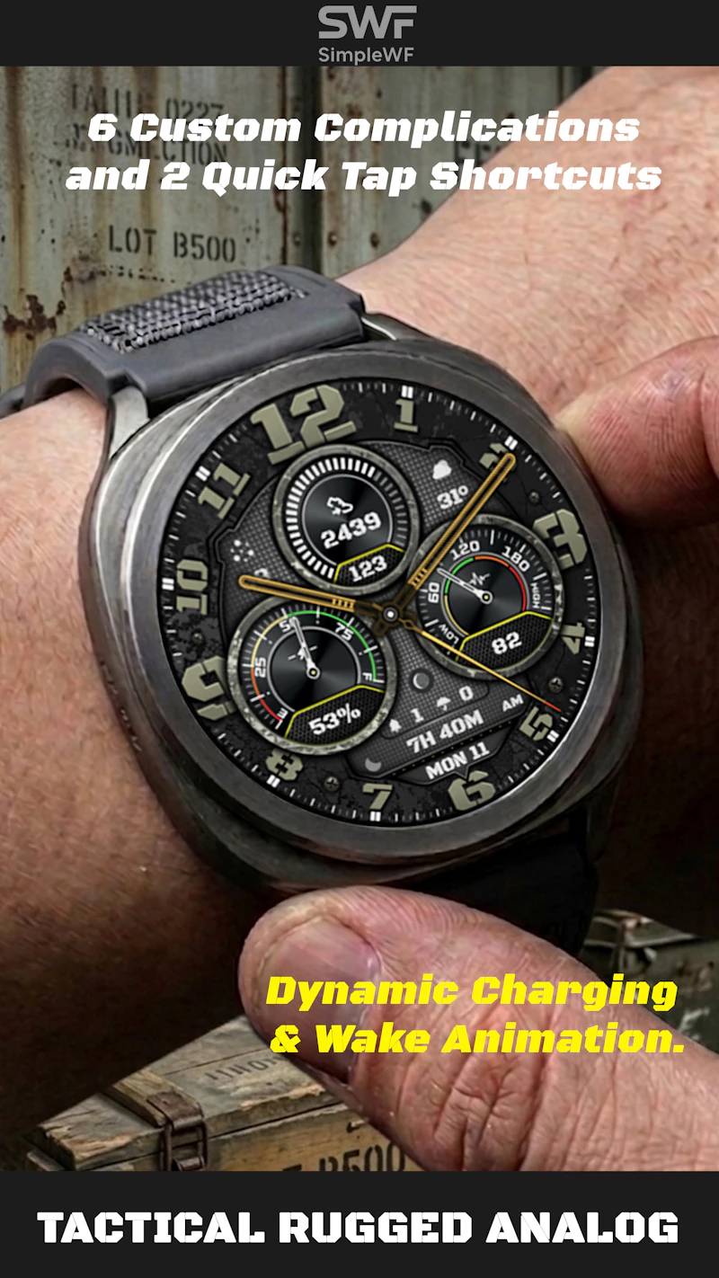Tactical Analog Watch Face S3: 50% Sales screenshot 4
