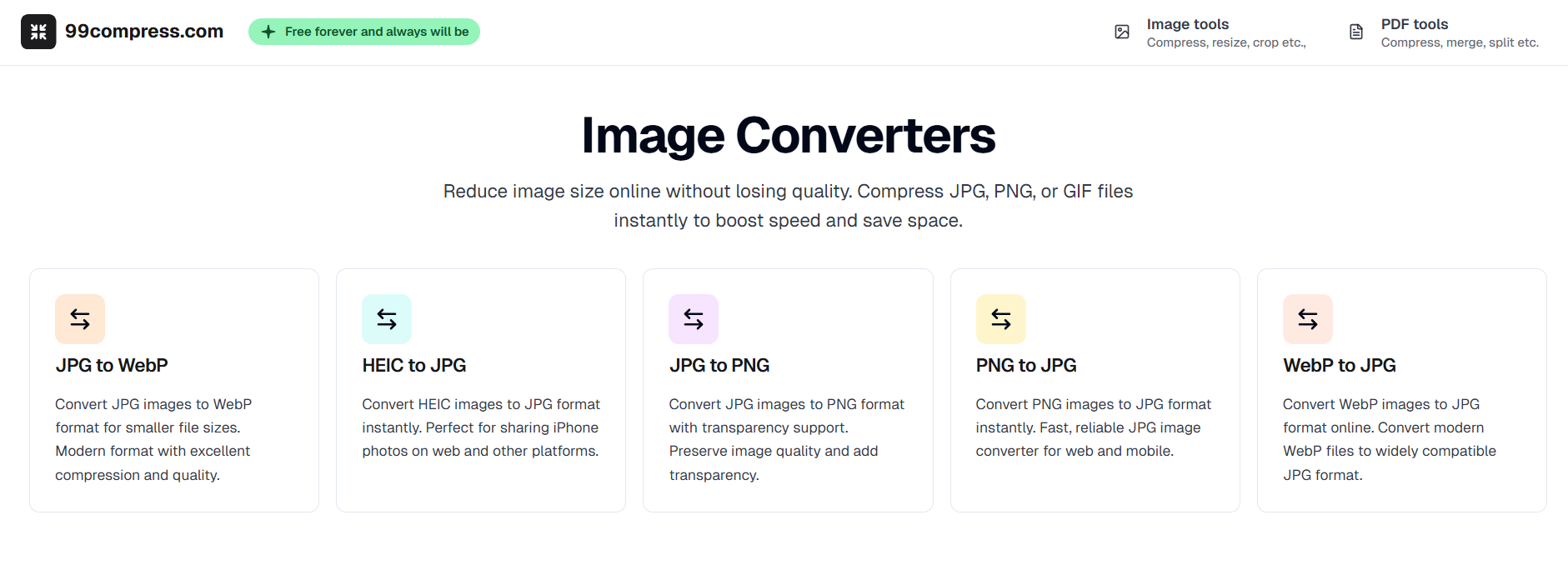 99compress - Screenshot 2 showing product features and functionality