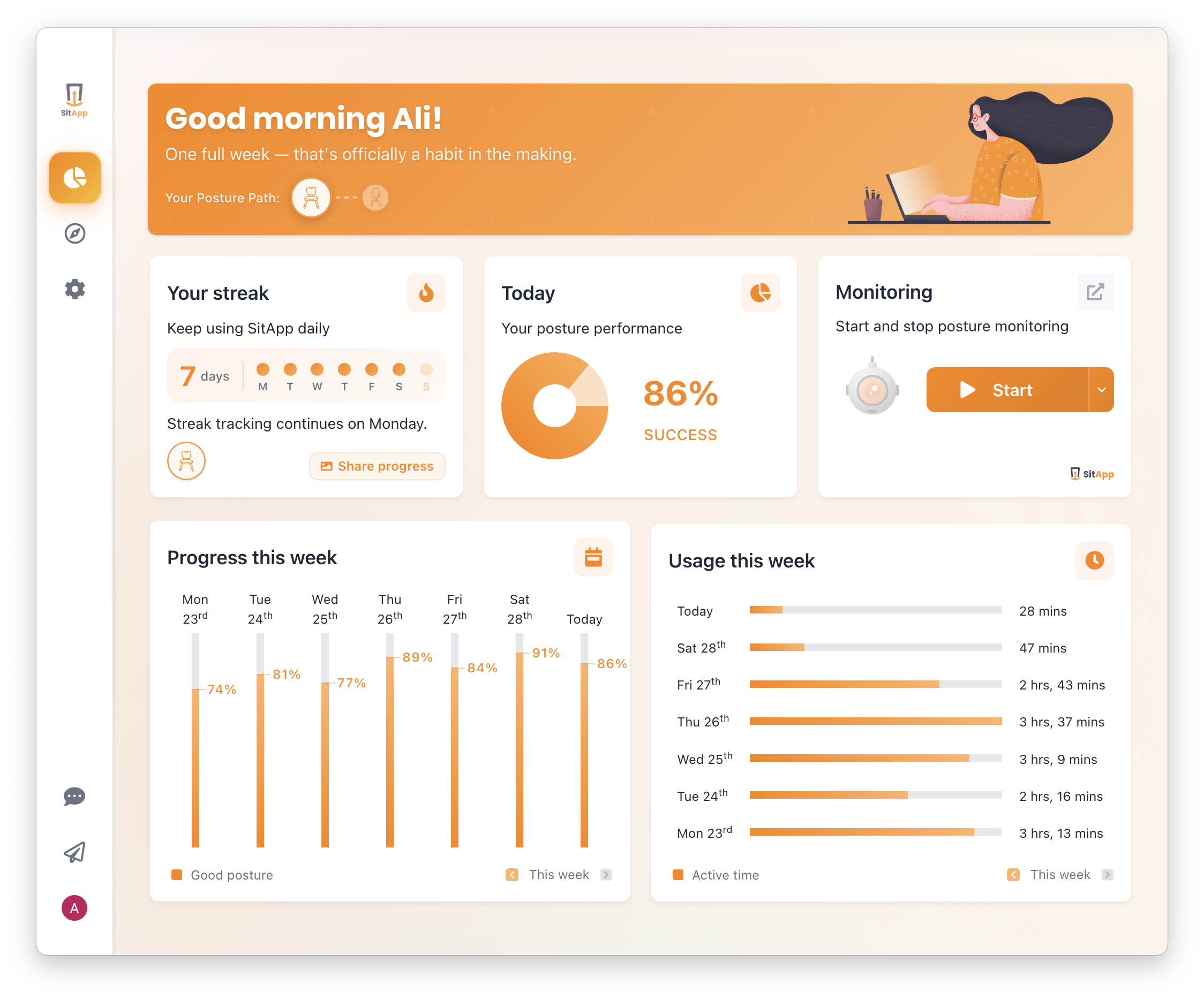 SitApp - Desktop AI posture coach gallery image