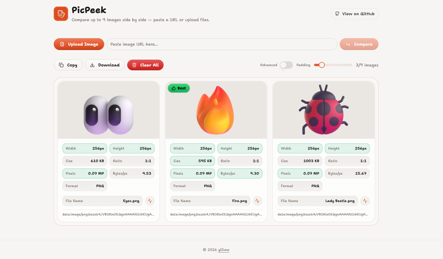 PicPeek — image comparison tool gallery image