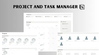 Project and Task Manager Notion Template gallery image