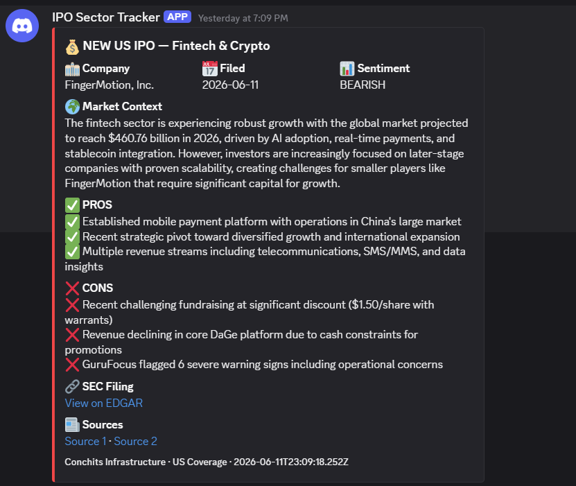 IPO Intelligence Feed — ConchITS gallery image