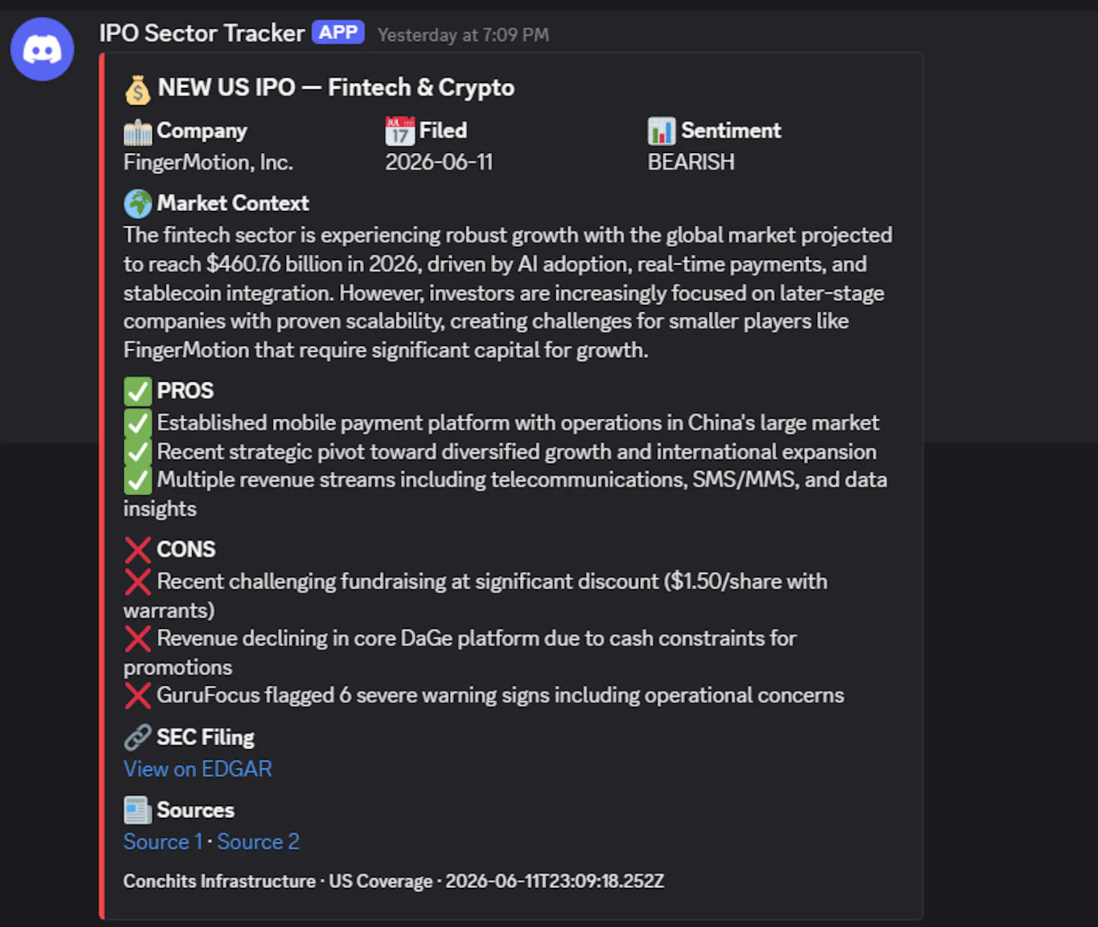 IPO Intelligence Feed — ConchITS screenshot 6