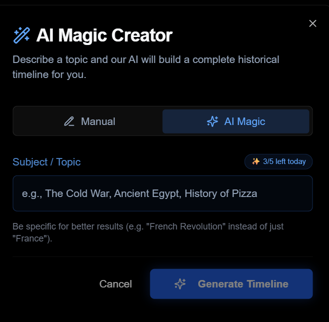 The Timelines - Screenshot 2 showing product features and functionality