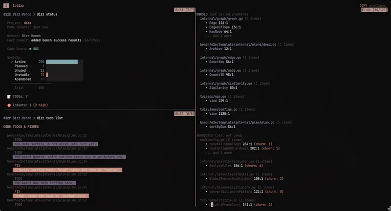 dizz: give your codebase a brain screenshot 3