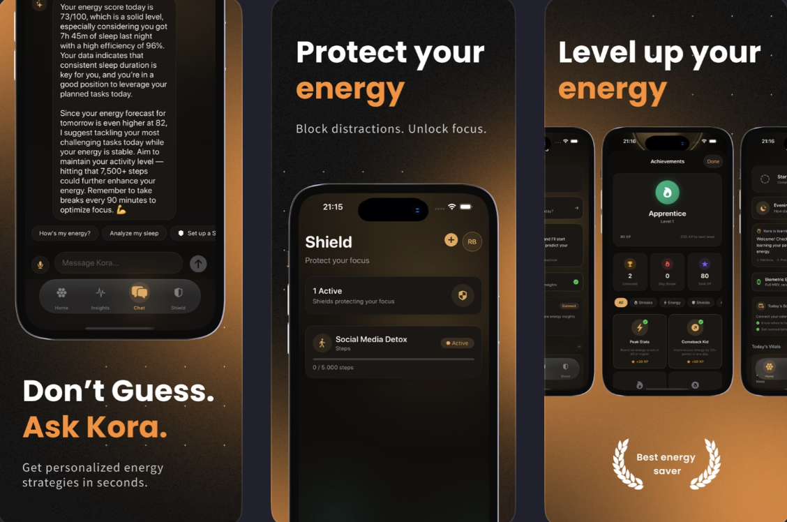 Kora: Energy & Focus Tracker gallery image