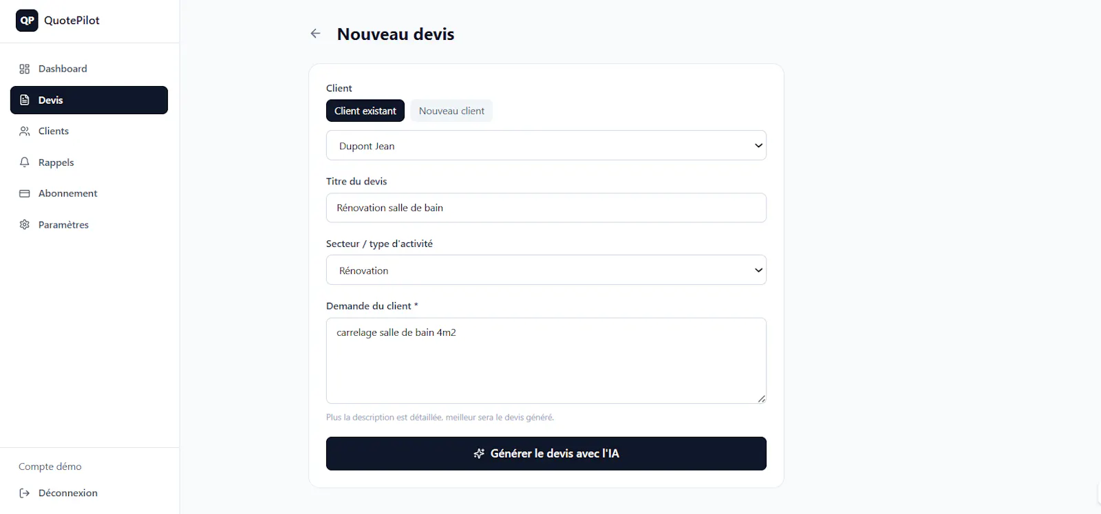 QuotePilot screenshot 3