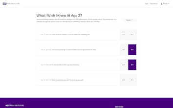 Hey From The Future - Advice people wish they had at your age | Product Hunt