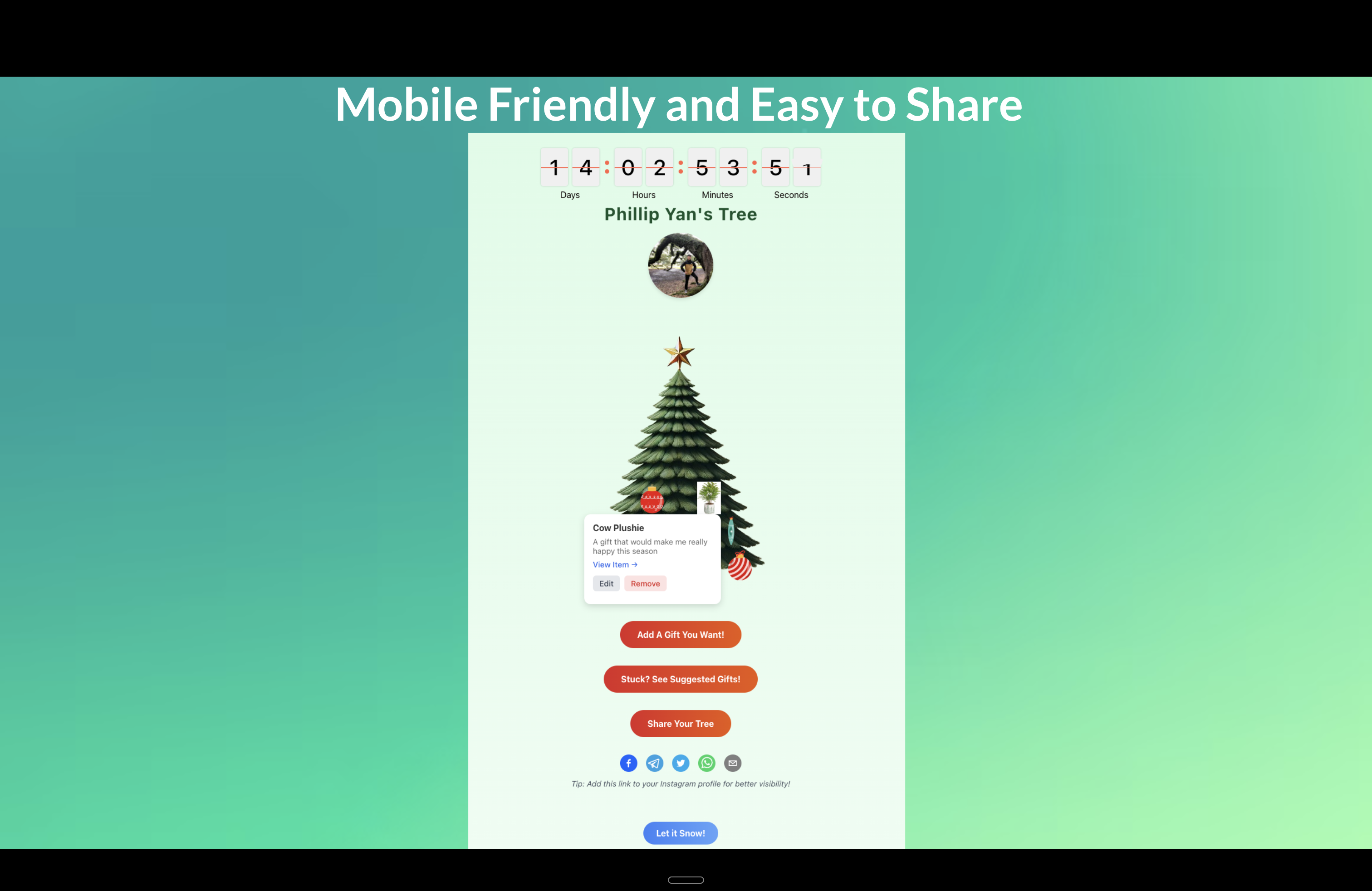 Media Yang saya mahukan hanyalah - Senarai hasrat percutian yang boleh dikongsi sebagai pokok Krismas yang disesuaikan 4