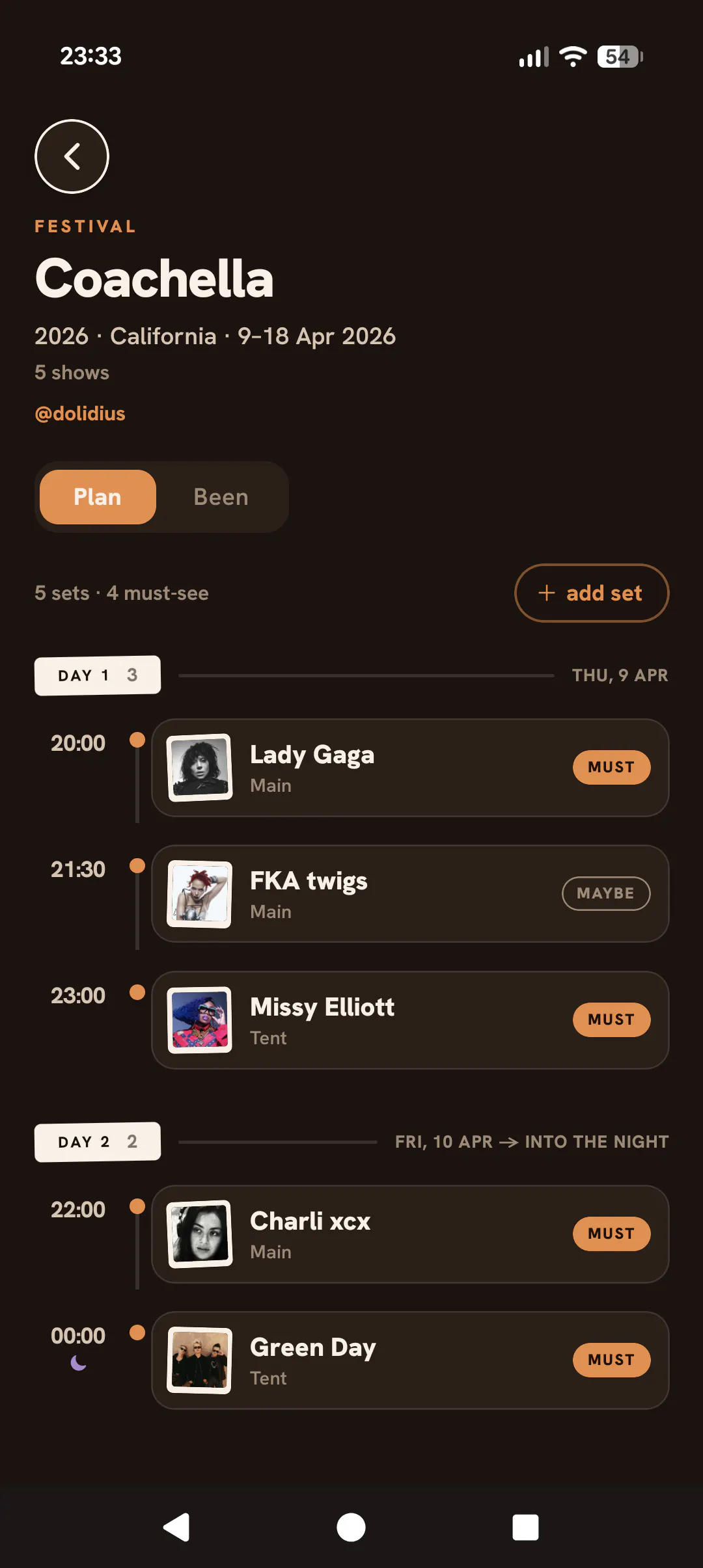 Gigcore - Personal Concerts History gallery image
