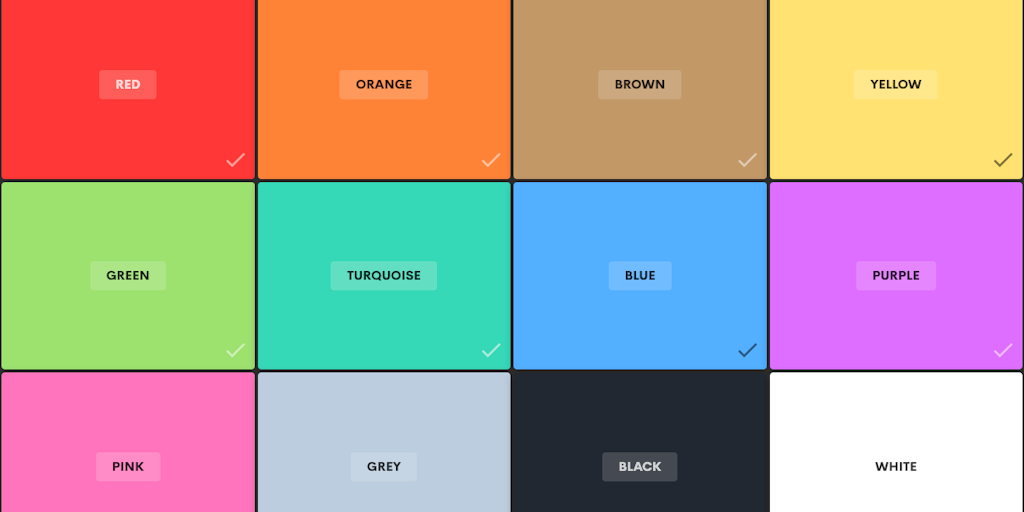Palette List Pick  2 colors  and generate over 10 000 