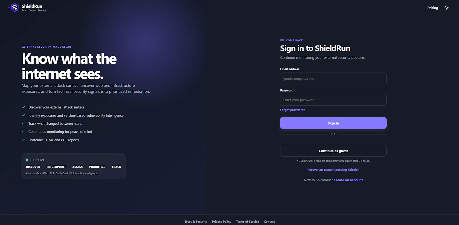 ShieldRun - Web Security Monitoring screenshot 1