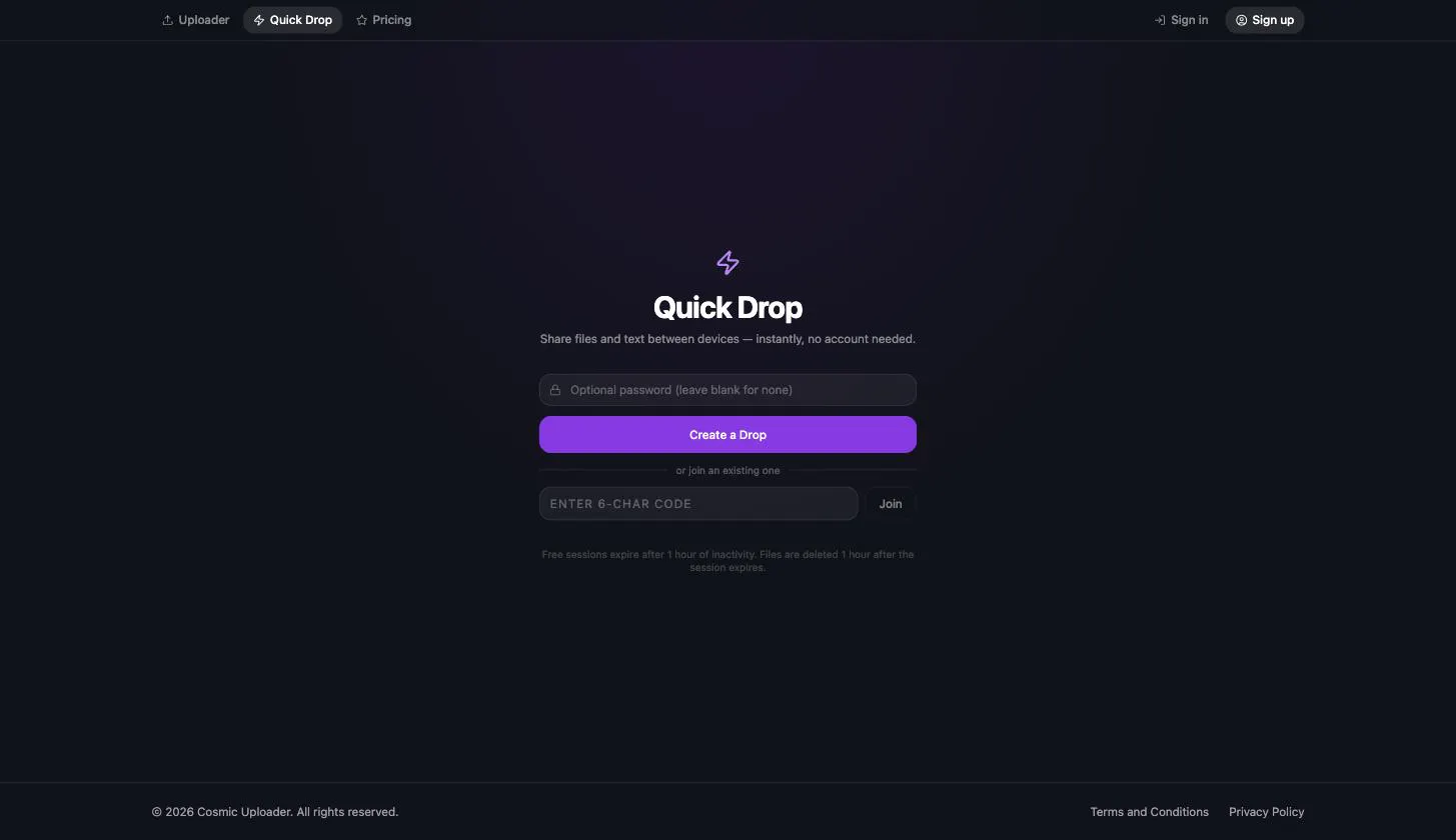 Cosmic Uploader gallery image