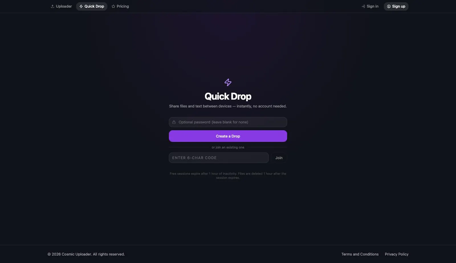 Cosmic Uploader screenshot 1