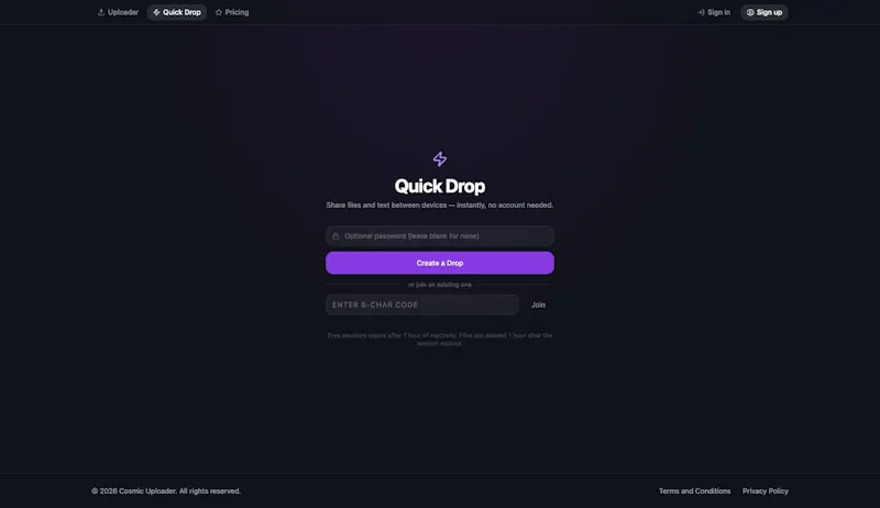 Cosmic Uploader screenshot 1