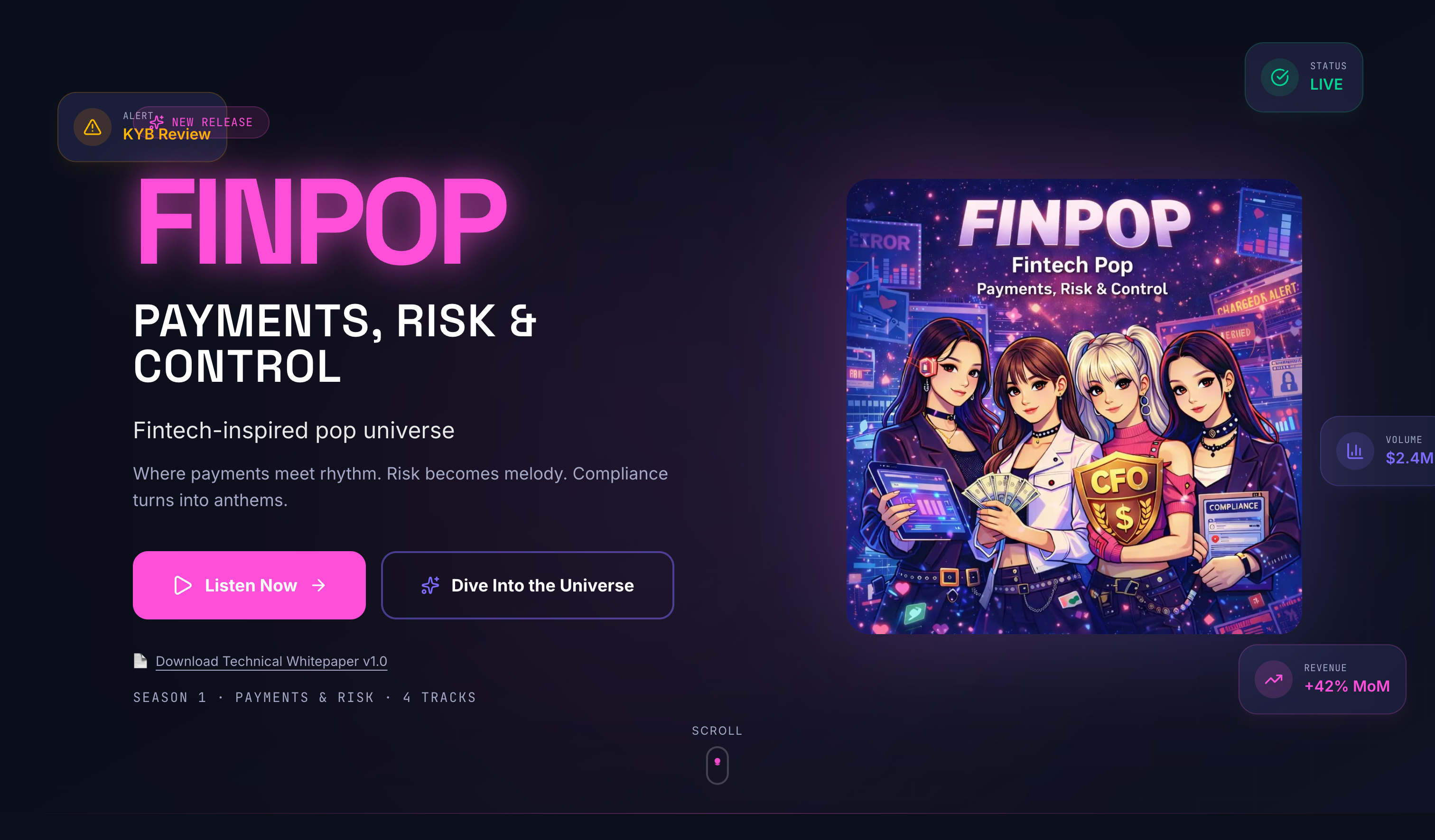 FINPOP — Payments, Risk & Control - Main product screenshot demonstrating key features and user interface