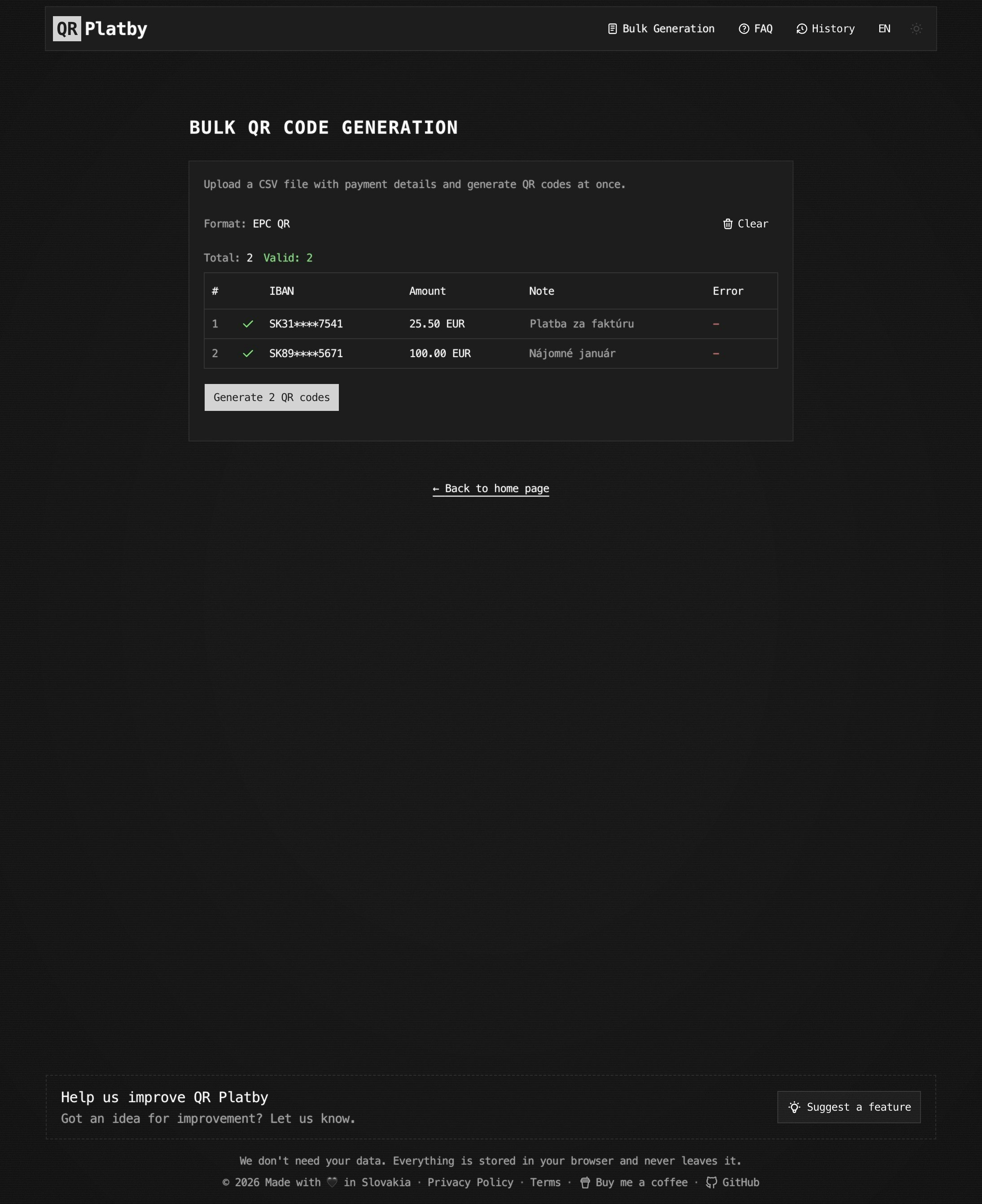 QR Platby - Screenshot 4 showing product features and functionality