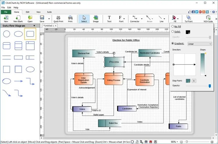 Software de diagrama de clickcharts y diagrama de flujo media 3