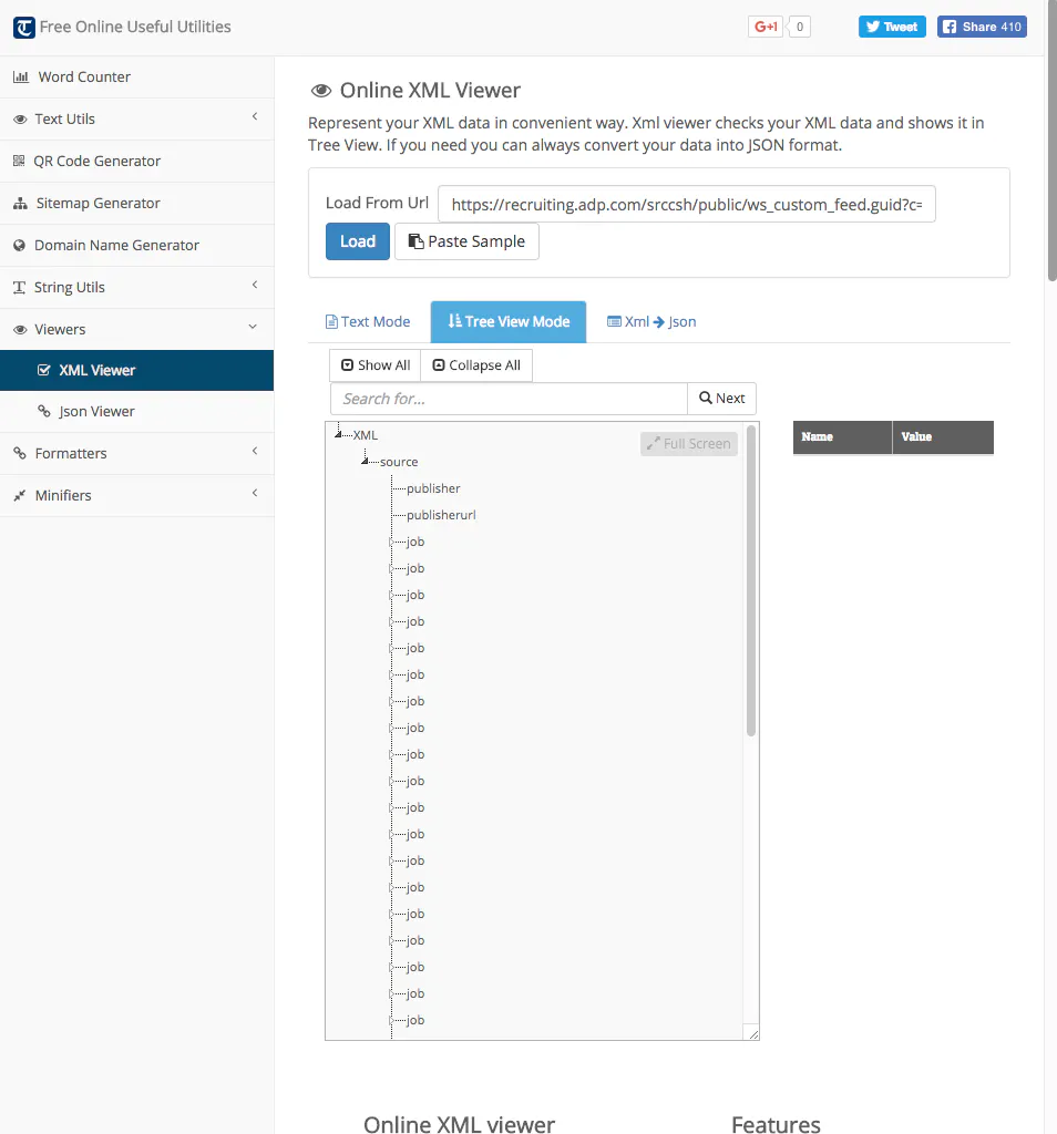 Online XML Viewer