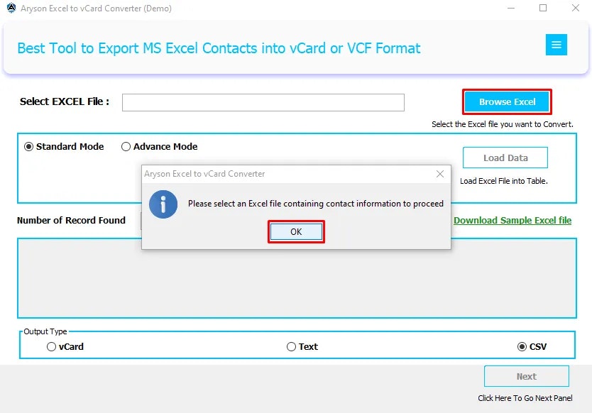 Aryson Excel to vCard Converter media 2