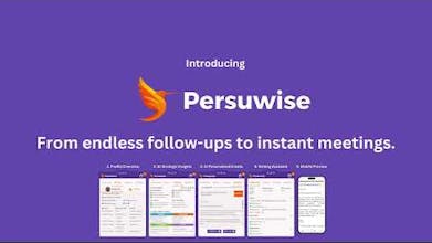 Persuwiseのロゴ：革新的なネットワーキングの象徴である「Persuwise」と書かれたロケット船。