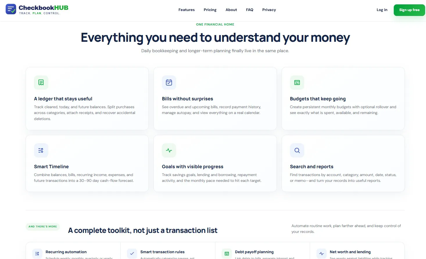 CheckbookHUB · Track. Plan. Control. gallery image