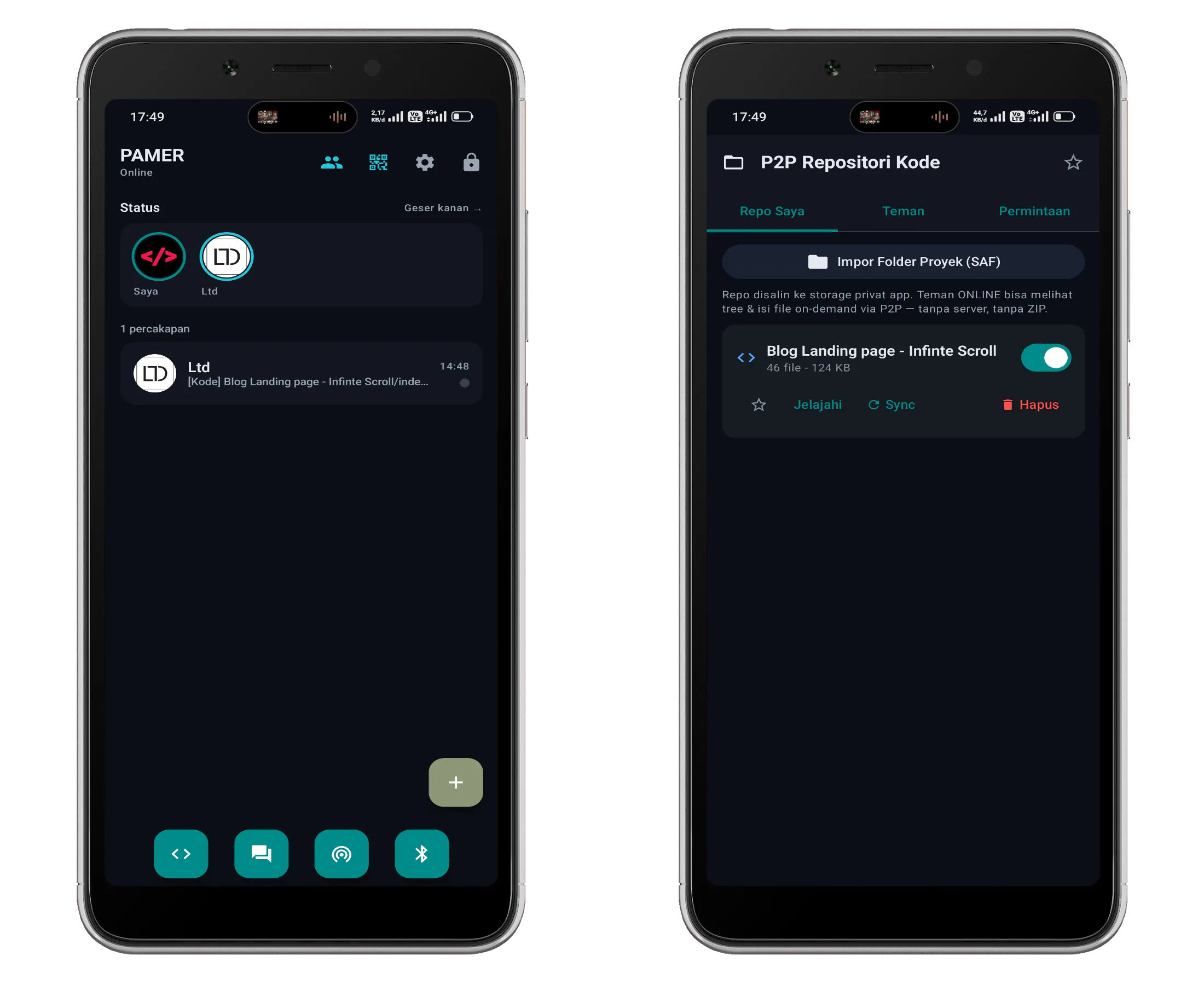 Pamer - Chat Messenger P2P 