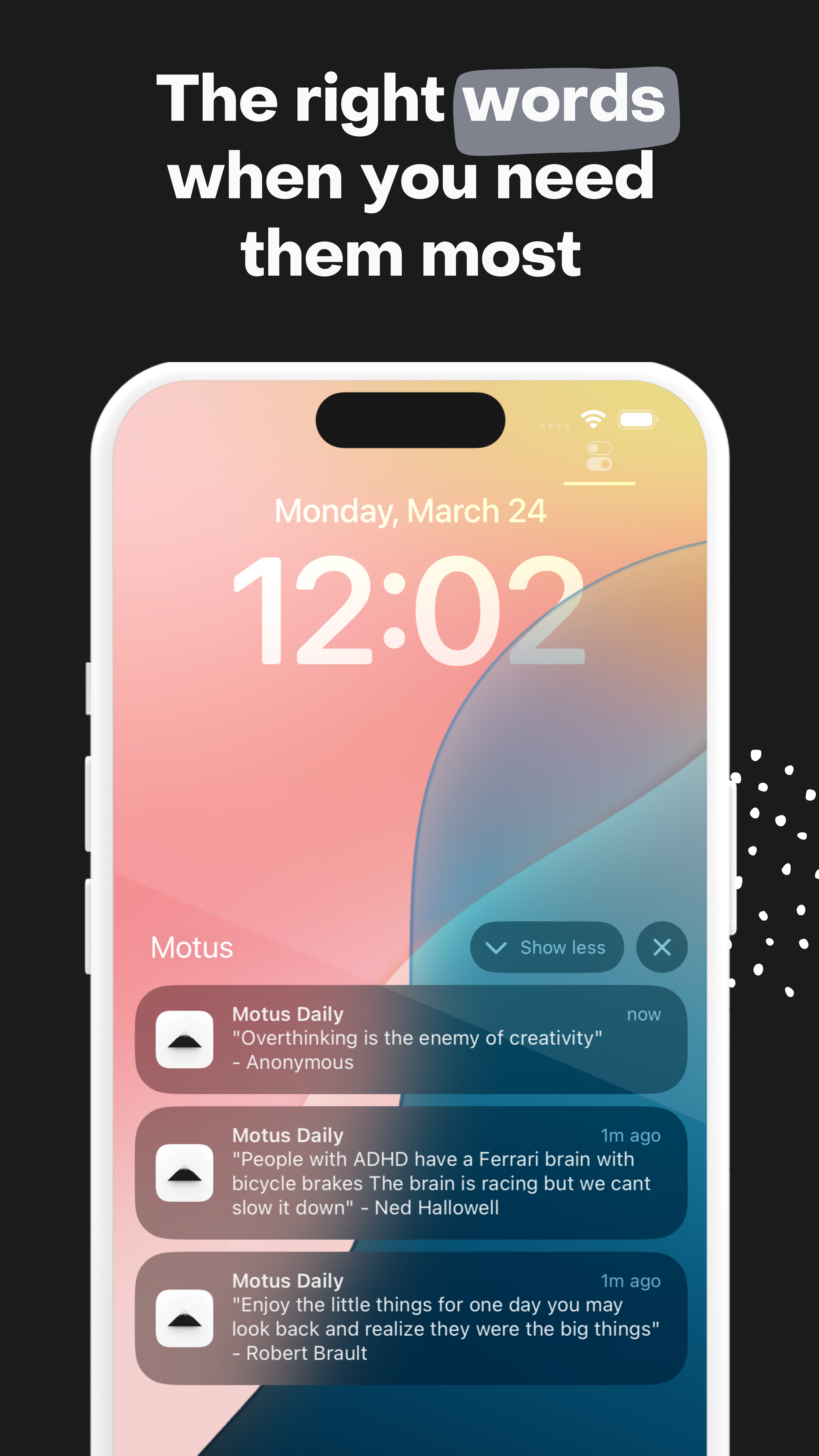 แอพ Motus - App Daily Quotes - แรงจูงใจรายวันคำพูดและความคิดเพิ่มขึ้น media 1