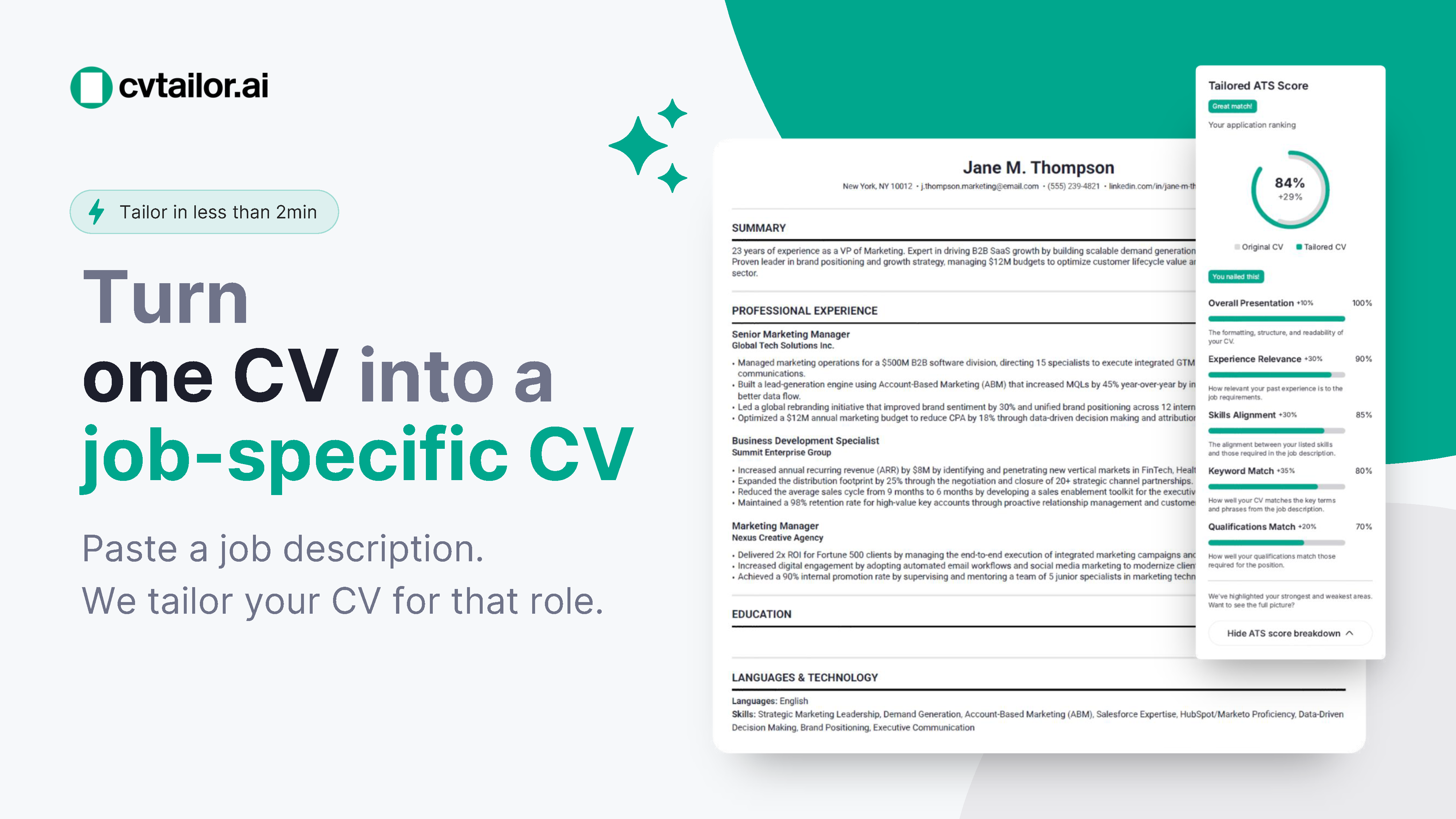 cvtailor.ai - Screenshot 3 showing product features and functionality
