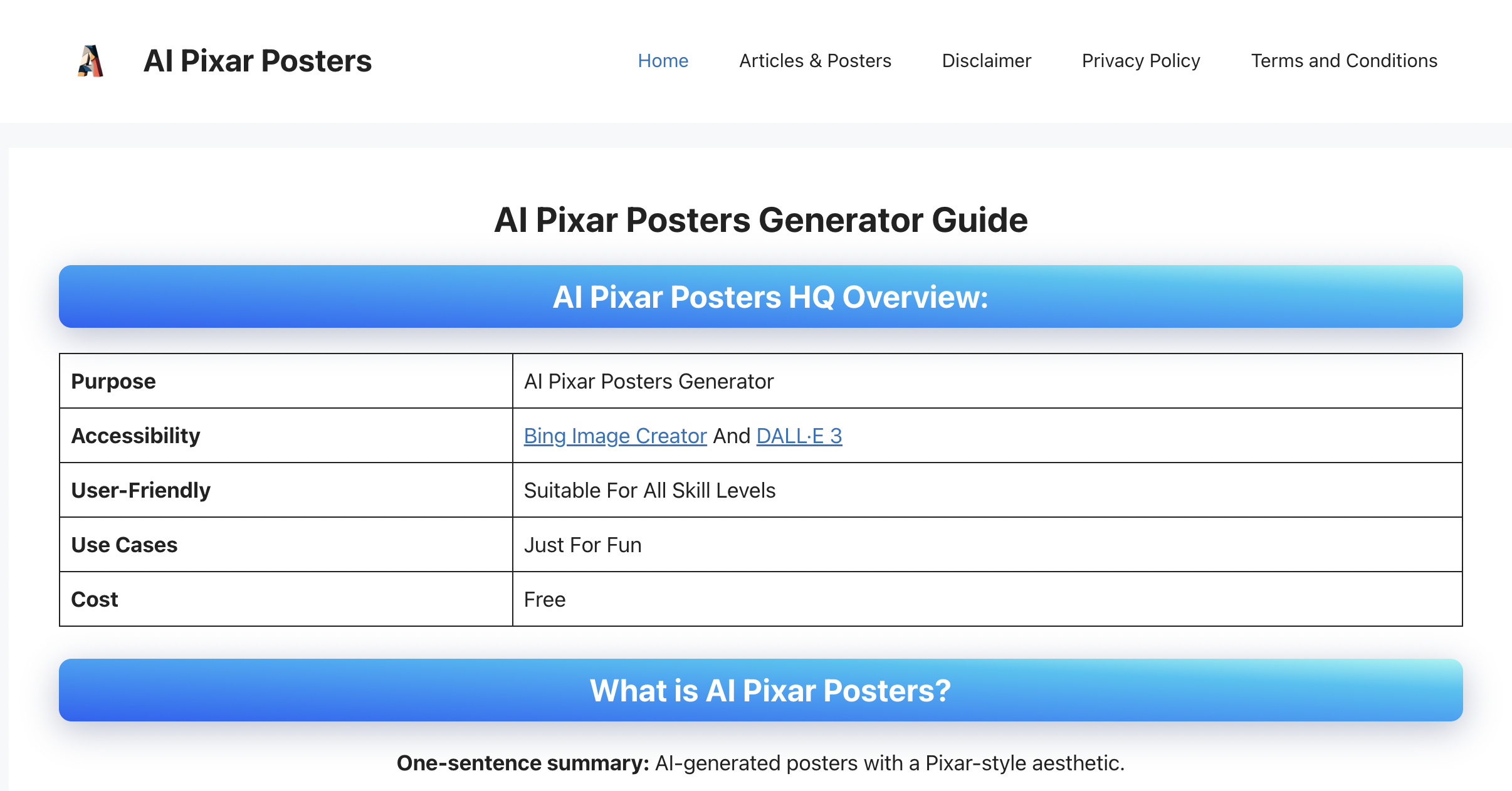 AI Pixar Posters  gallery image