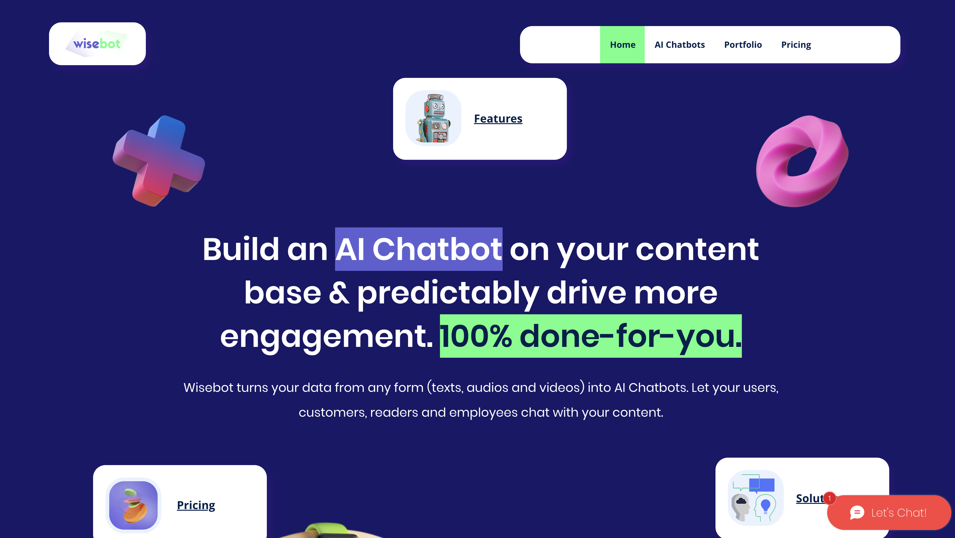 Wisebot AI - Erstellen Sie einen KI -Chatbot auf Ihrer Inhaltsbasis - 100% für Sie fertiggestellt Medien 2