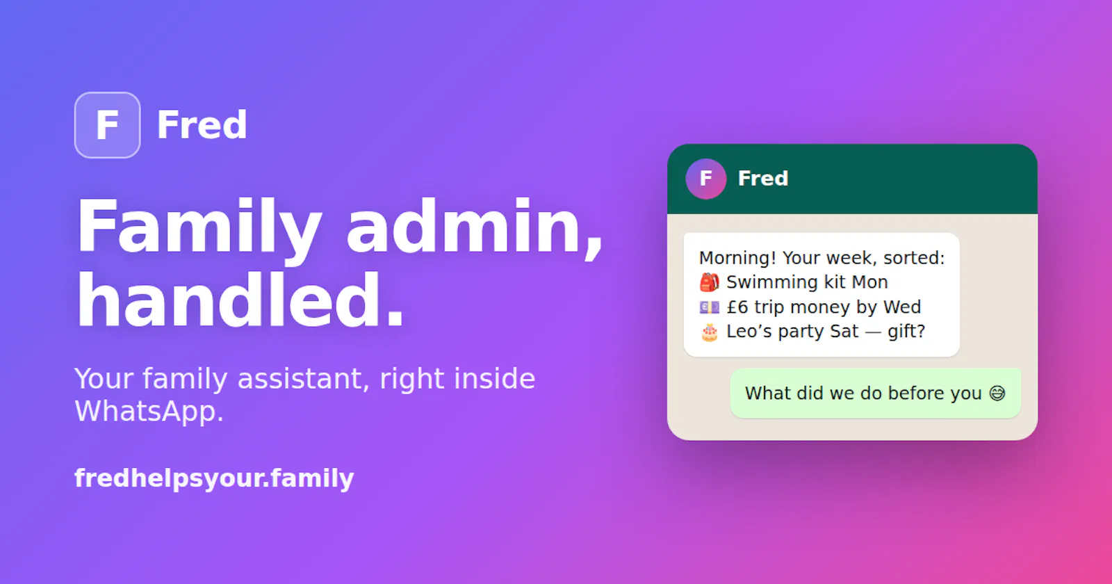 Fred helps your family screenshot 1
