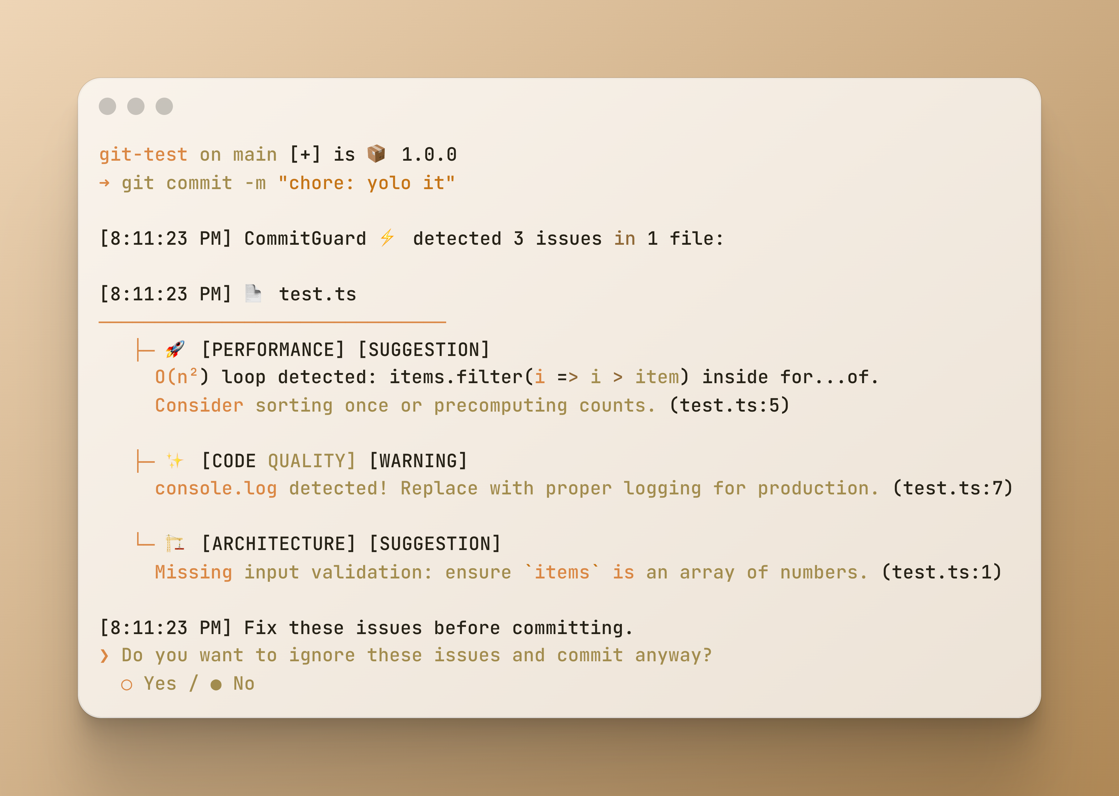 CommitGuard - Screenshot 2 showing product features and functionality