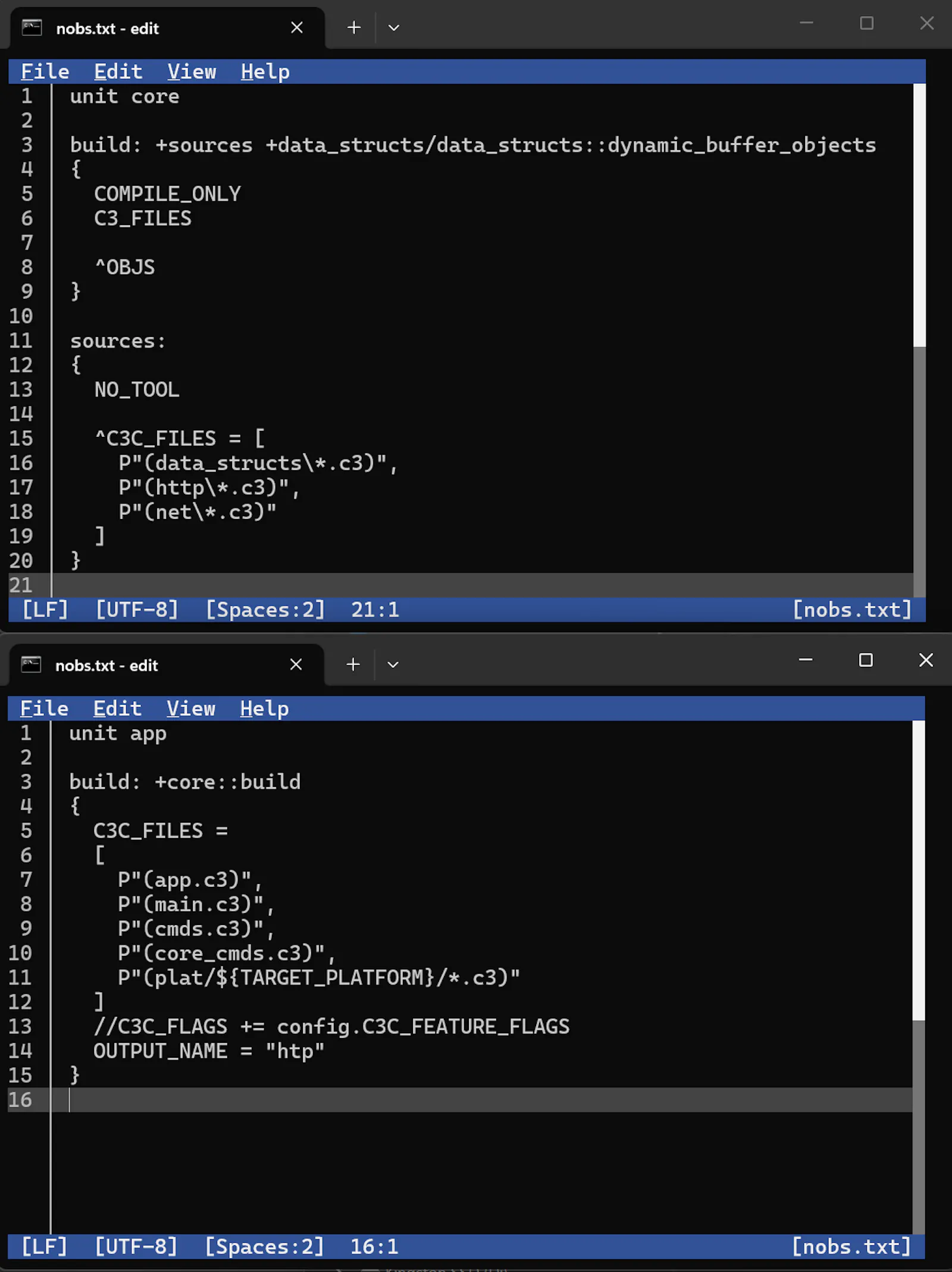 nobs build tool screenshot 1