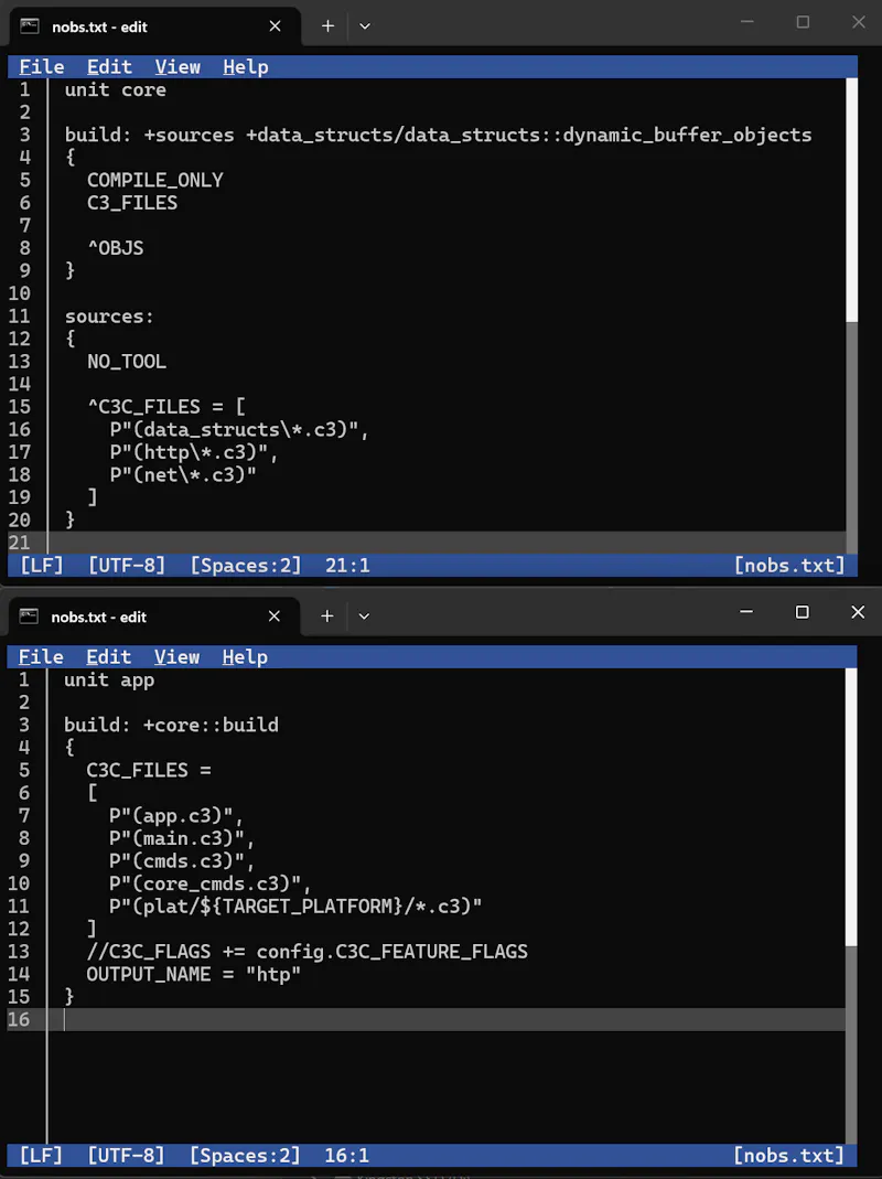 nobs build tool screenshot 1