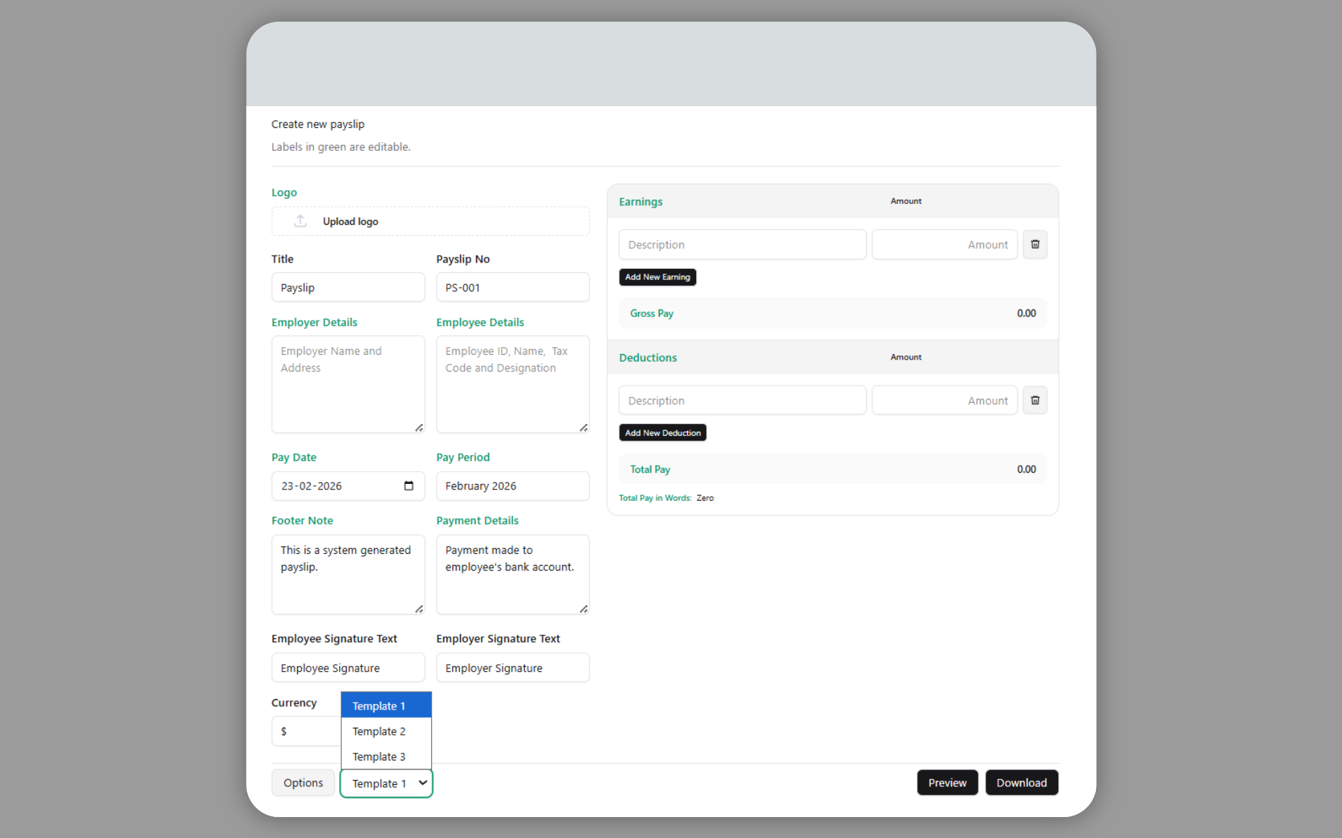 Payslip Generator gallery image