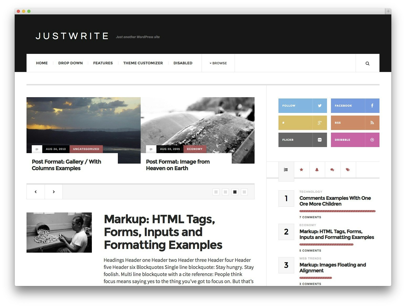 JustWrite Free WordPress Theme gallery image