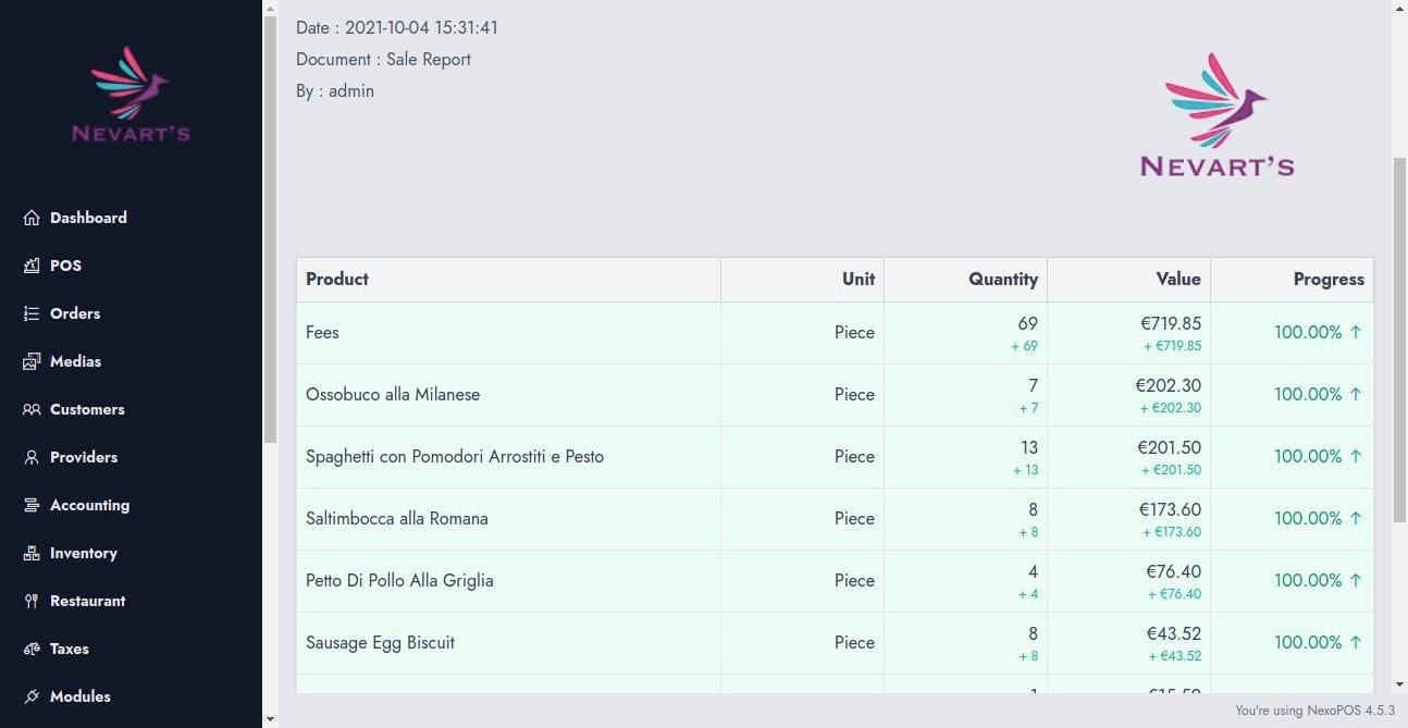 NexoPOS 4.x gallery image