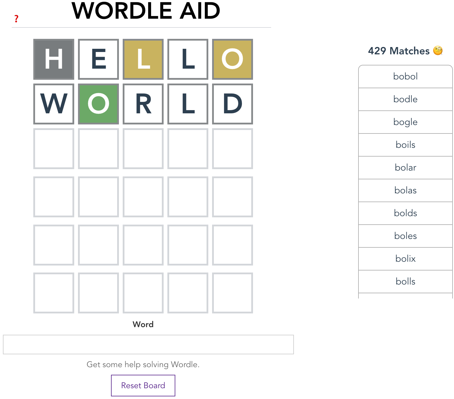 Wordle Aid