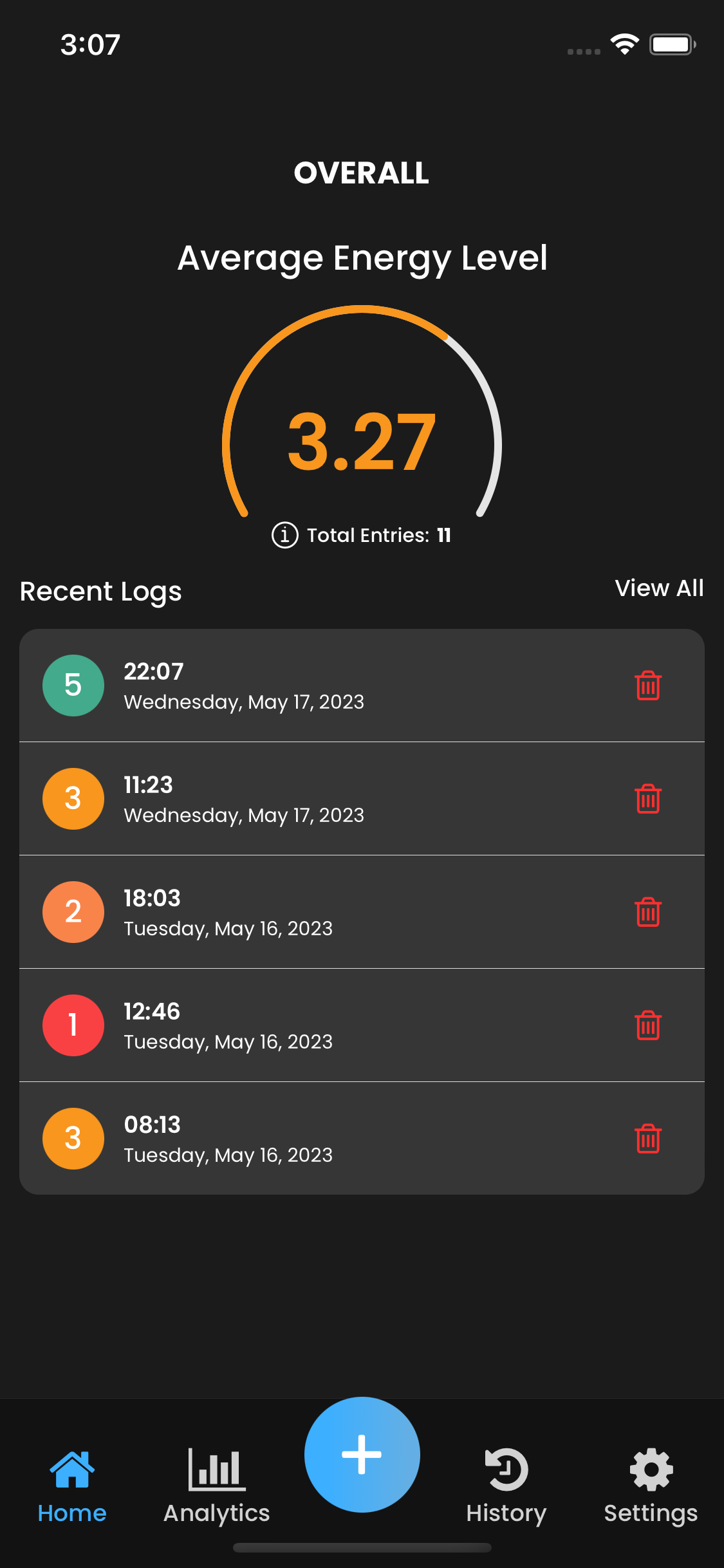 Tracker de niveau d'énergie media 6