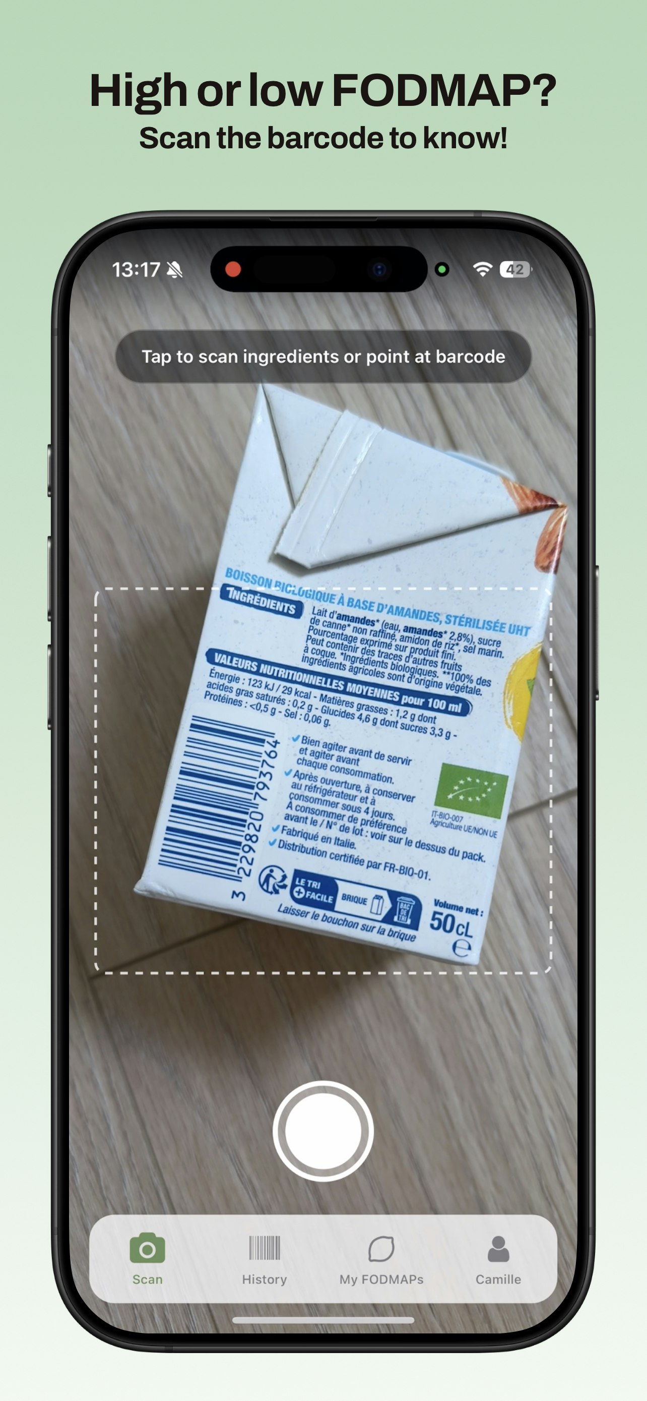 Mídia 1 de Belly Buddy: scanner FODMAP para IBS - Seu intestino merece escolhas mais inteligentes