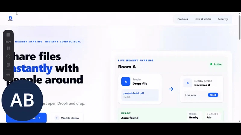 Droplr screenshot 1 (video preview)
