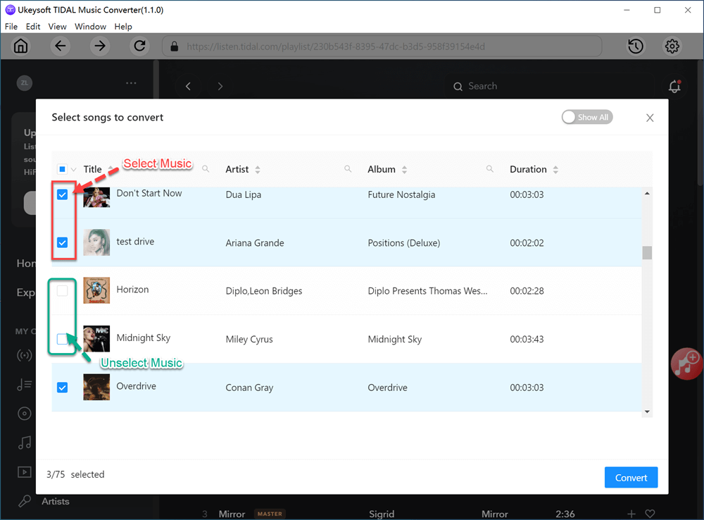 Ukeysoft Tidal Music Converter - Laden Sie Gezeitenmusik herunter und konvertieren Sie sie in MP3 Medien 2